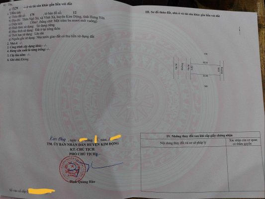 Bán đất đấu giá Vĩnh Xá, Kim Động, sổ đỏ chính chủ 12,x/m2