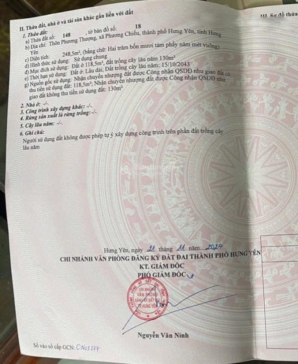 Bán đất 248m2 tại Phương Chiểu, Hưng Yên, giá siêu hời 4,1 tỷ, đường 4,5m