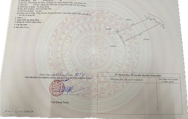 Cần bán đất thổ cư 100% tại Đông Tảo, Khoái Châu – Giá cực tốt