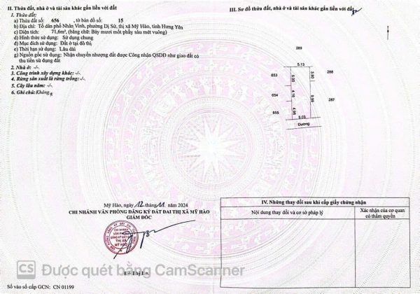 Bán đất 71,6m2 tại Dị Sử, Hưng Yên, 1,75 tỷ  đẹp xuất sắc
