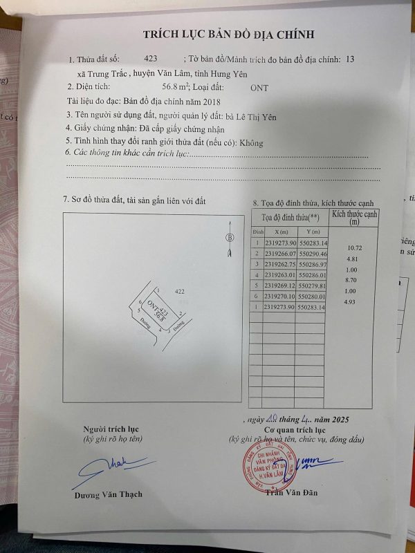 Siêu phẩm đất 3 mặt tiền Trưng Trắc, Văn Lâm – Giá chỉ dưới 3 tỷ