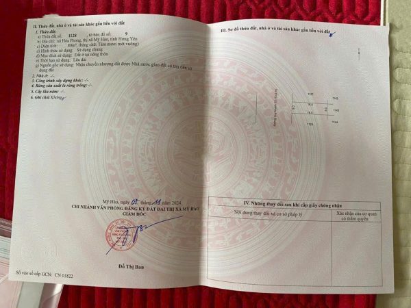 Bán Đất Giãn Dân Hòa Phong Giai Đoạn 2 – Lô Đẹp Nhất Mỹ Hào, Giá Cực Tốt, Tiềm Năng Sinh Lời Cao