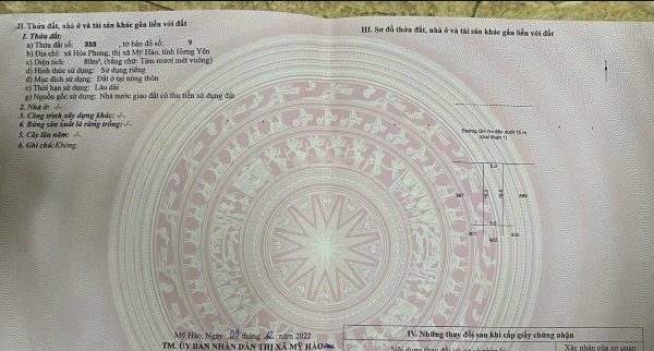 Bán lô đất 80m² khu giãn dân Hòa Phong, Mỹ Hào, Hưng Yên – Giá đầu tư hấp dẫn