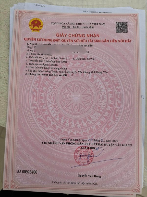 Bán 52.9m2 đất đẹp gần Vành đai 4 cơ hội đầu tư siêu hot thôn Hoàng Trạch, xã Mễ Sở, chỉ 2,2 tỷ